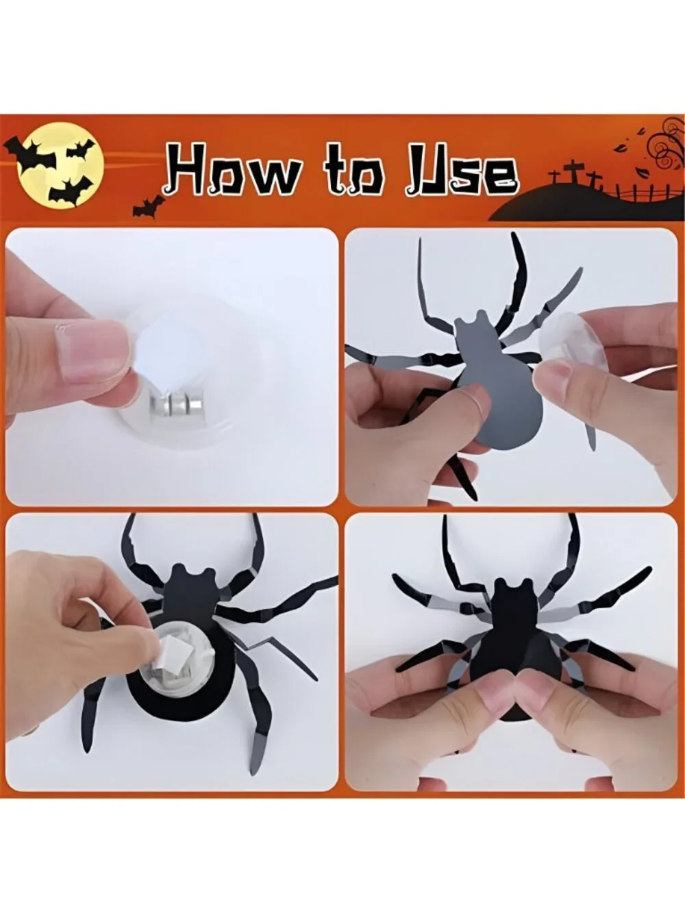36 Pack Halloween Wall Decor Light up Spiders Window Decorations